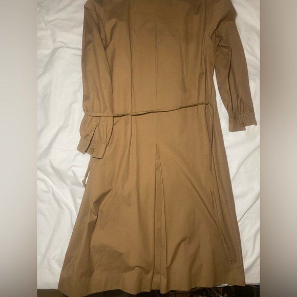 Valentio boutique 100% cotton belted khaki/dark tan trench coat/dress - Picture 6 of 6
